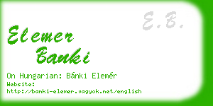 elemer banki business card